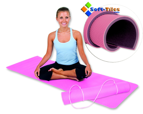 Pink Purple Tpe 4-8mm Thick Yoga Mattress / Yoga Workout Mats EN71 Approved
