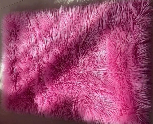 Pink Super Soft Faux Fur 30*45inch Polyester Area Rugs 4pcs/carton