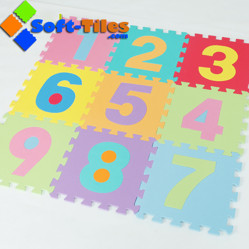 Ecofriendly 123 Number 12 by 12inch Baby Foam Puzzle Play Mat 10pcs/Set