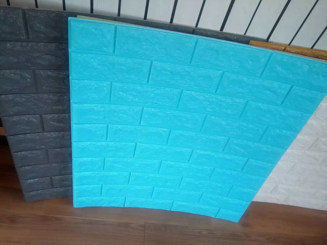 8.0mm Self Adhesive 3d Foam Wallpaper / Pe Foam Wall Panels 770*700mm
