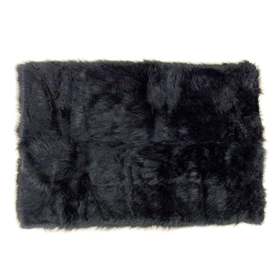 Black Polyester Area Rugs / Faux Sheepskin Area Rug