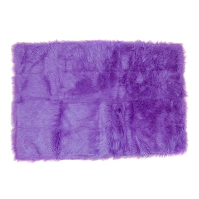 Purple Colour Super Soft Home Use Polyester Area Rugs / Faux Sheepskin Area Rug