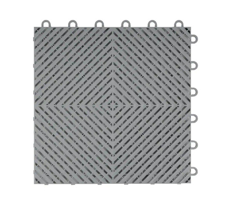 Gray PP Interlocking Floor Tile 400*400mm For Use In Garages Workshop