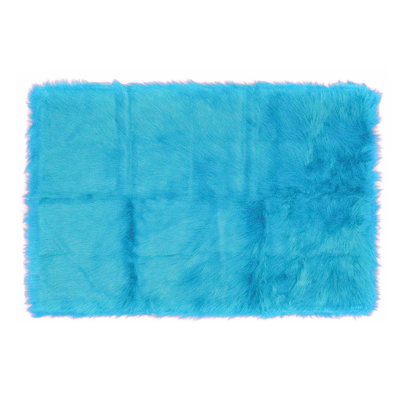 Light Blue Colour Polyester Area Rugs / Faux Sheepskin Area Rug