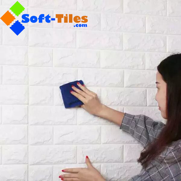 77*70CM 3D Foam Wall Stickers / 3d Foam Brick Wallpaper 30kg/m3