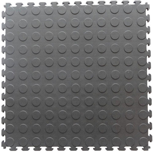 Multi Colour Interlocking Vinyl Floor Tile 500*500mm Coin Surface For Use In Garages Workshop And Factories