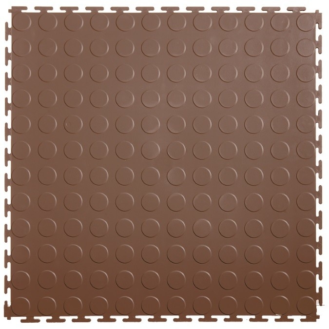 L.Gray Interlocking Vinyl Floor Tile 500*500mm Coin Surface For Use In Garages Workshop And Factories