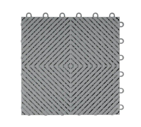 Light Gray PP Interlocking Floor Tile 400*400mm For Use In Garages Workshop
