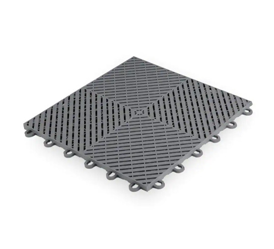 Gray PP Interlocking Floor Tile 400*400mm For Use In Garages Workshop