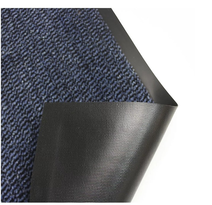 Europe Vyna-Plush Doormat | 7h x 600w x 900d mm | Black/Blue