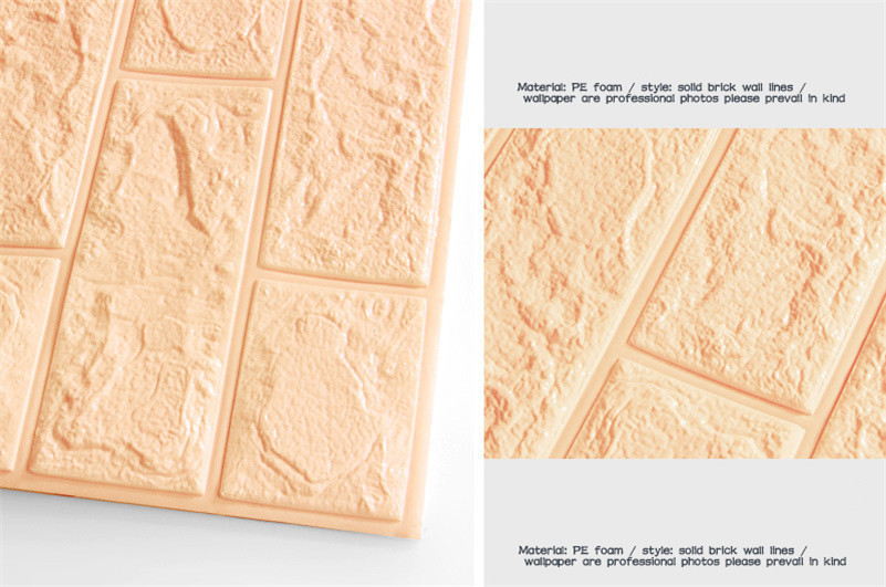 Anti static 770*700mm 3d brick wall foam stickers / pe foam wall panels