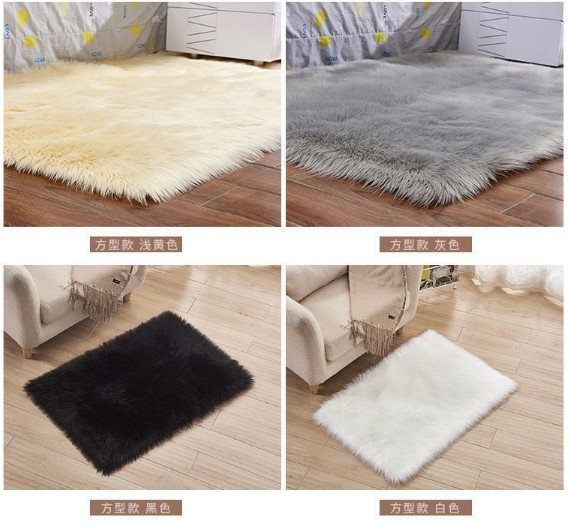 Super Soft Home Use Polyester Area Rugs / Faux Sheepskin Area Rug