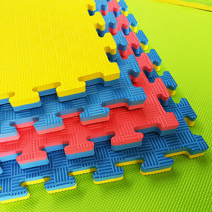 Cross Pattern Puzzle Soft Floor Eva Gym Foam Mat Interlocking For Garage