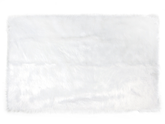 White Colour Polyester Area Rugs / Faux Sheepskin Area Rug